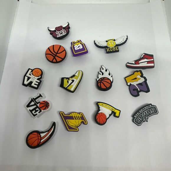 14-PieceβBasketball Shoe Charms / Bag Charms β Set - Picture 1 of 1